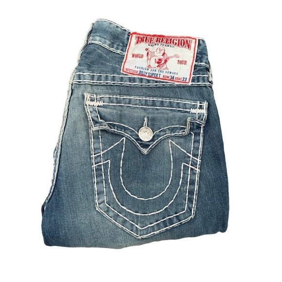VINTAGE 2007 True Religion Jeans Size 34 BILLY SUPER T Blue - Picture 2 of 7